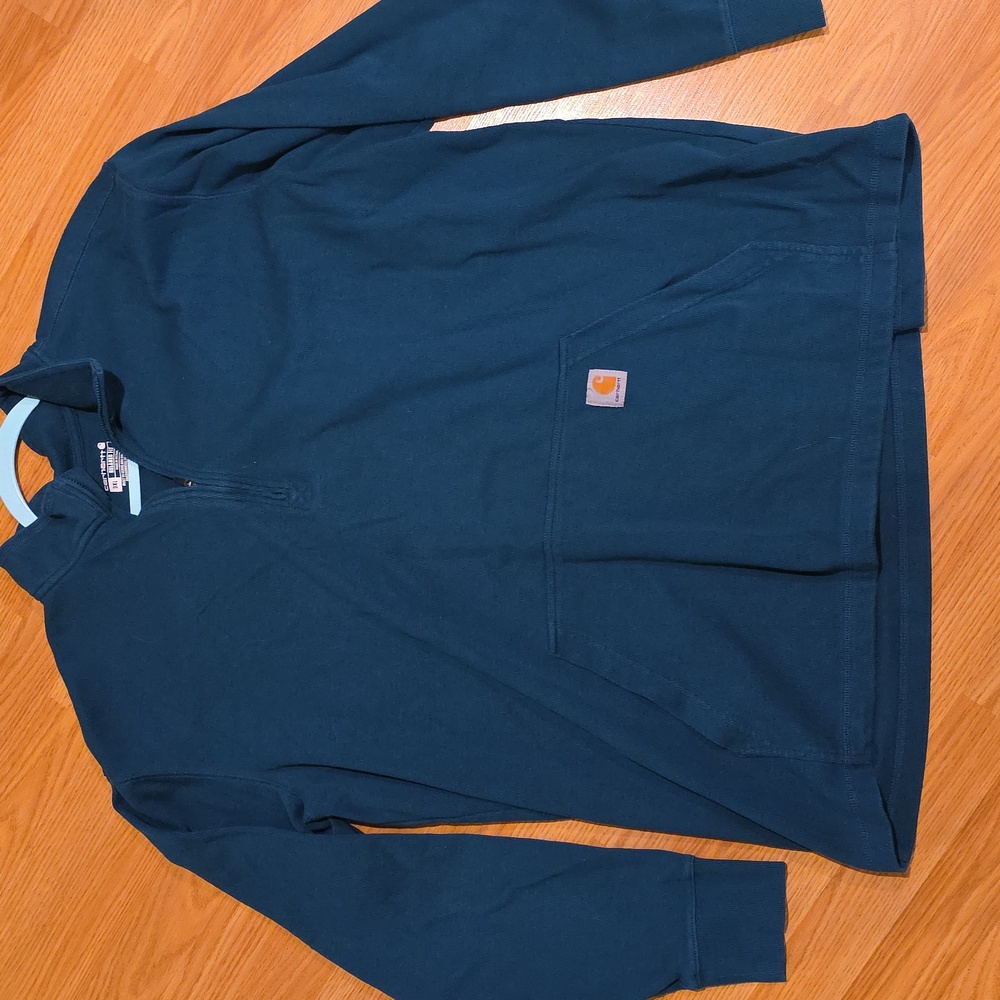 Carhartt Emerald Green Quarter-Zip Sweatshirt 3XL